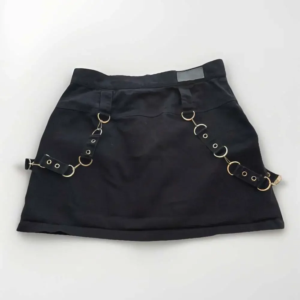 Silver Chain Links Goth Punk Emo Mini Skirt 12  Meas. In Pics Dark Angel
